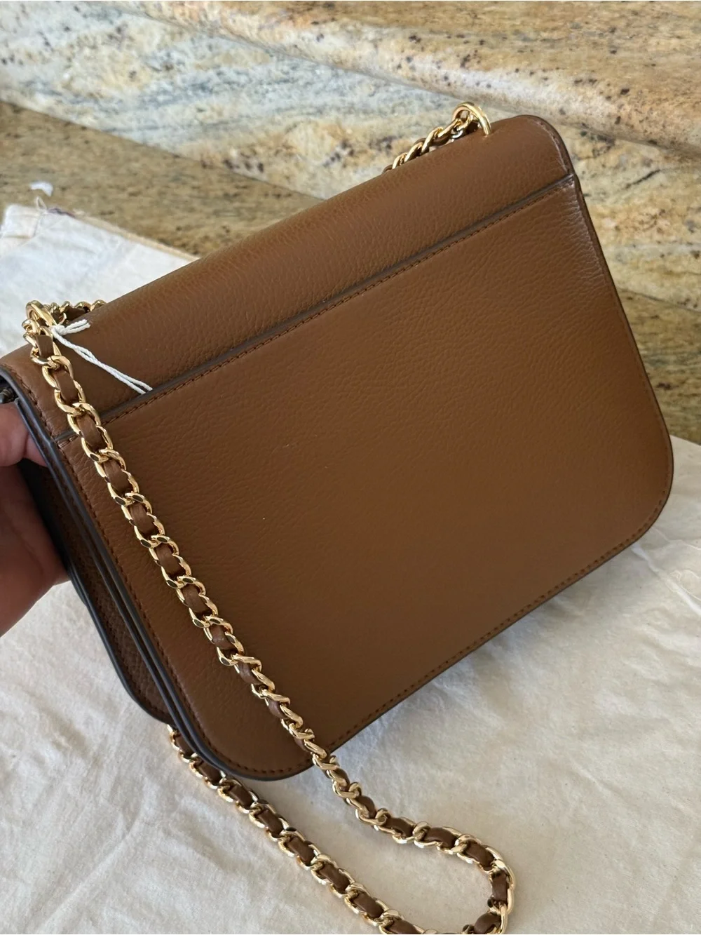 625!+ New Tory Burch Britten Small Shoulder Bag  In Moose - Picture 5 of 10
